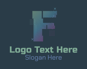 Youtube Channel - Modern Glitch Letter F logo design