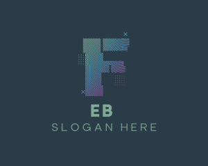 Modern Glitch Letter F Logo