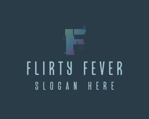 Modern Glitch Letter F logo design