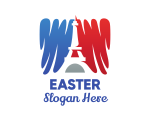 French Flag Eiffel Tower Logo