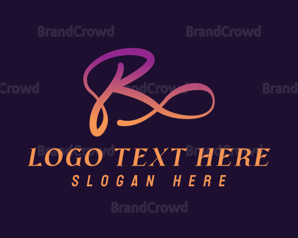 Cursive Gradient Letter R Logo