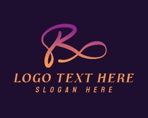 Brush - Cursive Gradient Letter R logo design