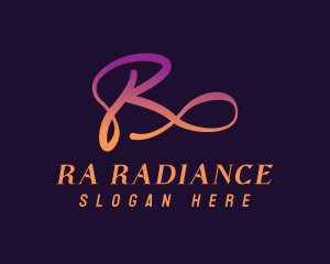 Cursive Gradient Letter R logo design