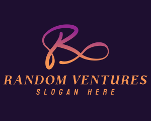 Cursive Gradient Letter R logo design