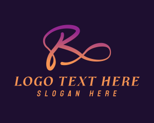 Letterform - Cursive Gradient Letter R logo design