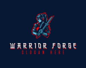 Samurai - Samurai Gamer Woman logo design