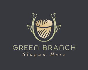 Branch - Oak Branch Acorn logo design