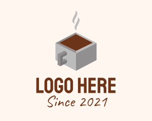 Hot Coffee - 3D Cafe Coffee Mug logo design