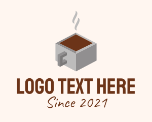 Isometric - 3D Cafe Coffee Mug logo design
