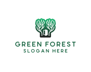 Green Gradient Forest Stroke logo design