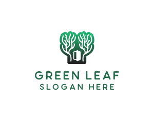 Green Gradient Forest Stroke logo design