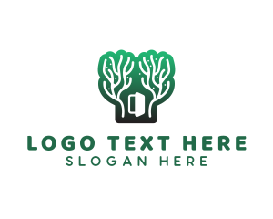 Stroke - Green Gradient Forest Stroke logo design