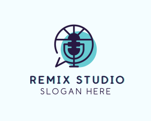 Microphone Record Studio logo design