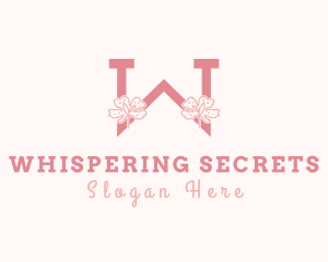 Pink Flowers Letter W logo design