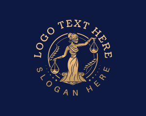 Statue - Justice Scale Law logo design