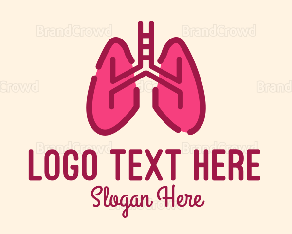 Pink Respiratory Lungs Logo