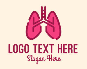 Lung Center - Pink Respiratory Lungs logo design