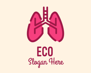 Pink Respiratory Lungs Logo