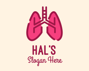 Pink Respiratory Lungs Logo