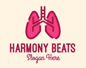 Pink Respiratory Lungs Logo