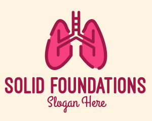 Pink Respiratory Lungs Logo