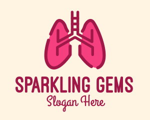 Pink Respiratory Lungs Logo