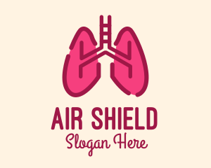 Respirator - Pink Respiratory Lungs logo design