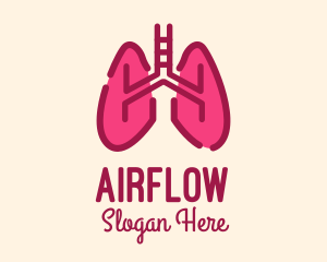 Pink Respiratory Lungs logo design