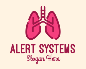 Pink Respiratory Lungs logo design