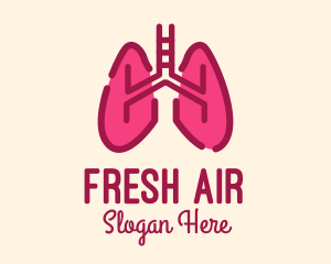 Breathe - Pink Respiratory Lungs logo design