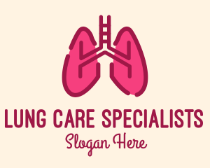 Pink Respiratory Lungs logo design