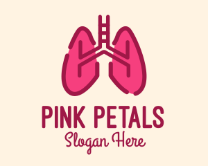 Pink Respiratory Lungs logo design