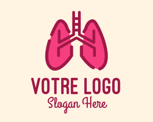 Hospital - Pink Respiratory Lungs logo design