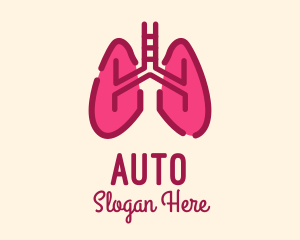 Science - Pink Respiratory Lungs logo design