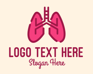 Lung Health - Pink Respiratory Lungs logo design