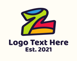 Puzzle - Colorful Number 2 logo design