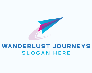 Paper Plane - Flight Plane Travel logo design