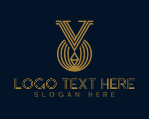 Gold - Premium Monogram Letter VO logo design