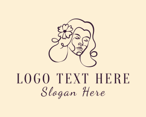 Self Care - Flower Woman Face logo design