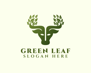 Natural Bull Leaf logo design