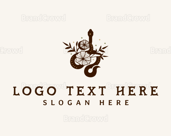 Snake Serpent Floral Logo