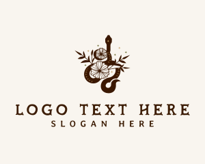 Snake Serpent Floral Logo