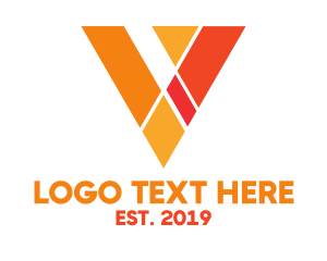 Orange Polygon V Logo
