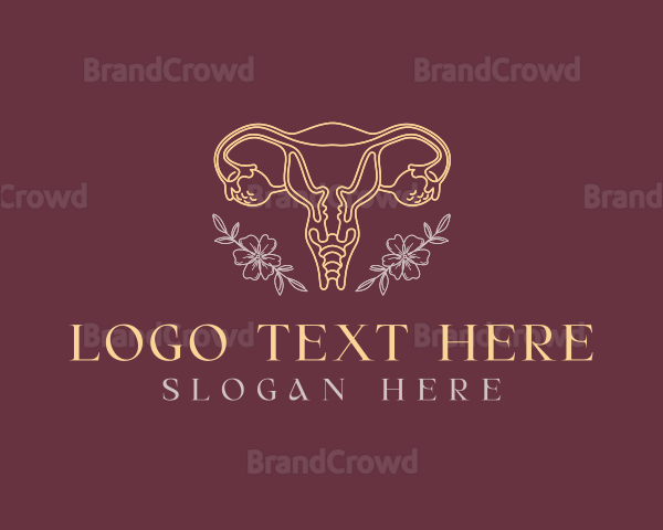 Floral Female Uterus Logo