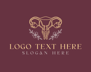 Womanhood - Floral Female Uterus logo design