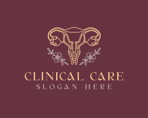 Floral Female Uterus logo design