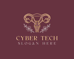 Organ - Floral Female Uterus logo design