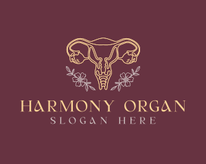 Organ - Floral Female Uterus logo design