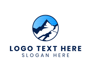 Glacier - Tall Mountain Peak logo design