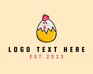 Farm Animal - Chicken Egg Hatch logo design